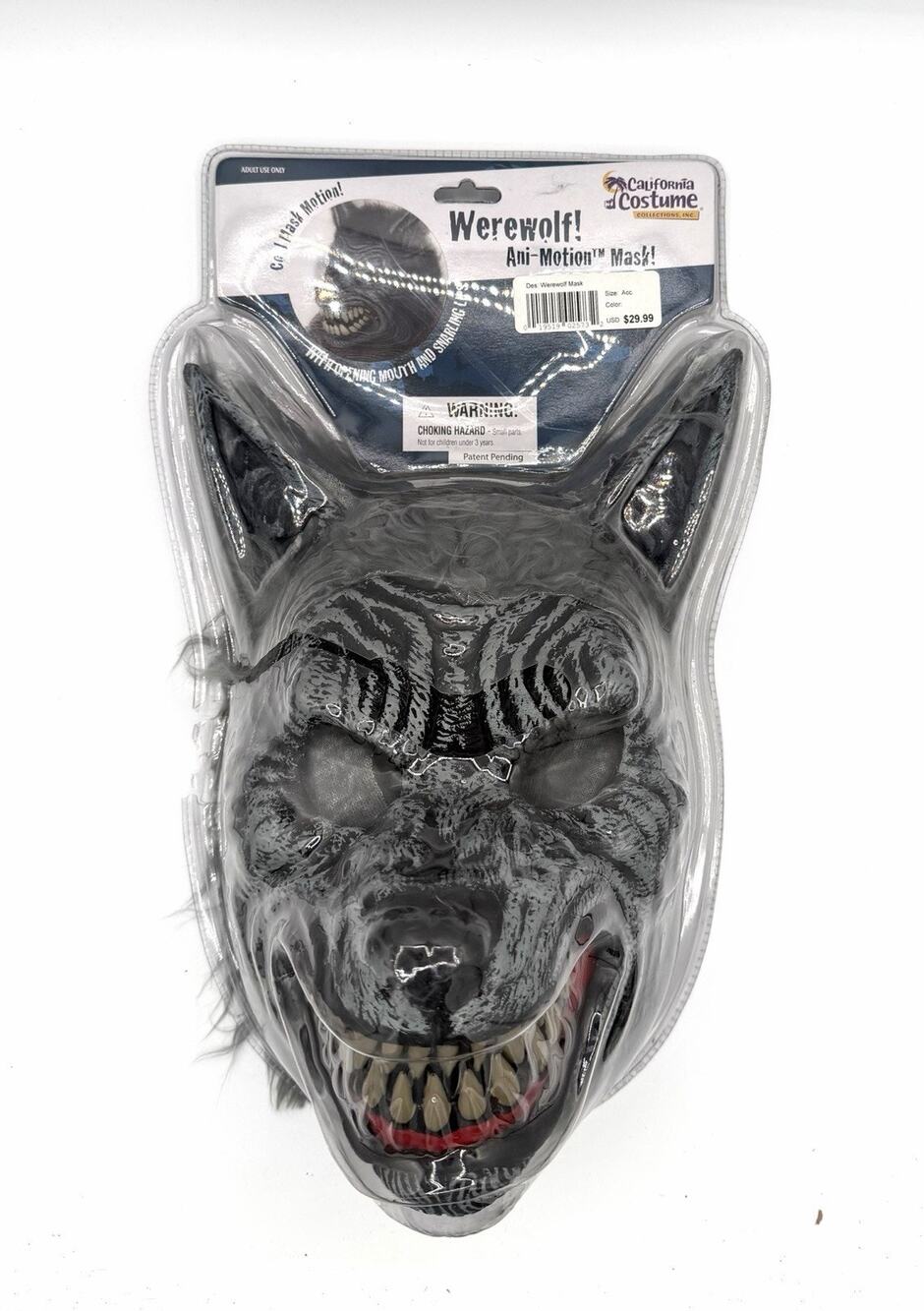 California Costumes Werewolf Ani-Motion Mask Adults Teens One Size Halloween